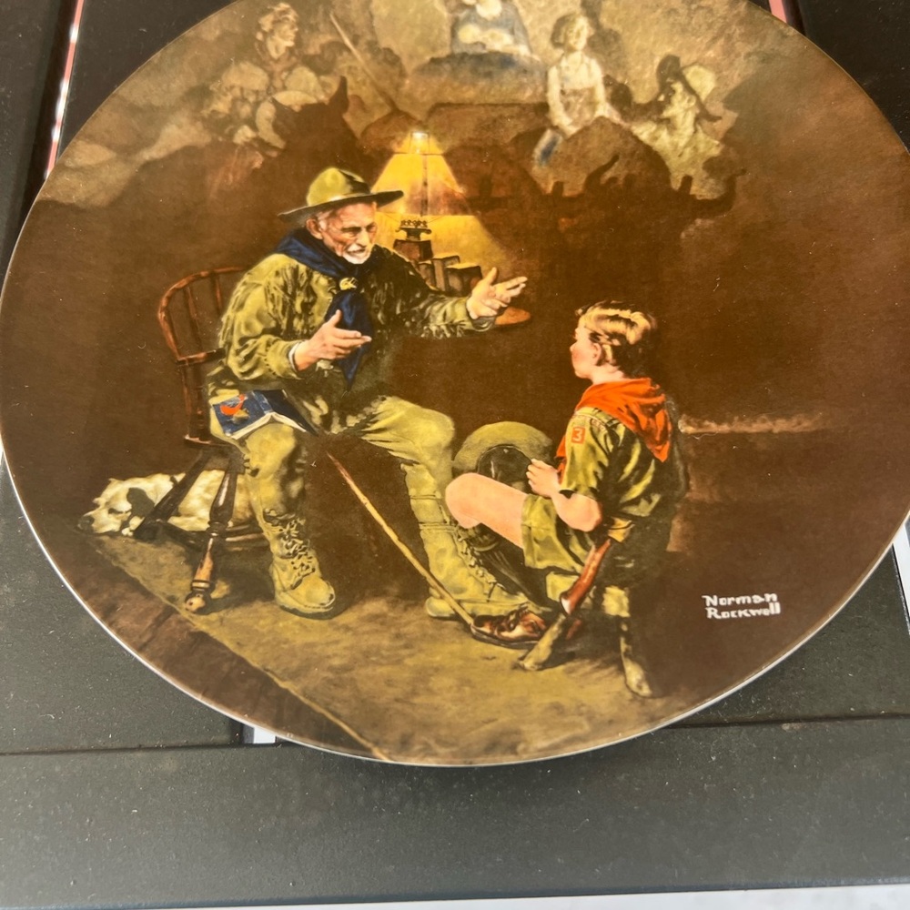 Norman Rockwell Limited Edition Plate with Black and Red Accents